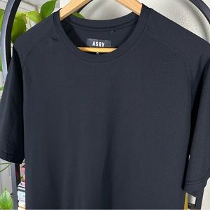 ASRV Mens Black Oversized Short Sleeve Shirt Size M Stretch Casual Gym DSG-0164